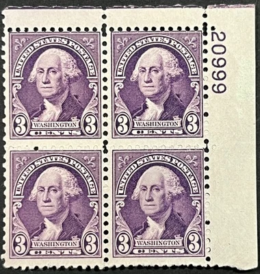 United States, Washington by Gilbert Stuart,  Scott 720, P. B. of 4 MNG, - Image 1 of 2