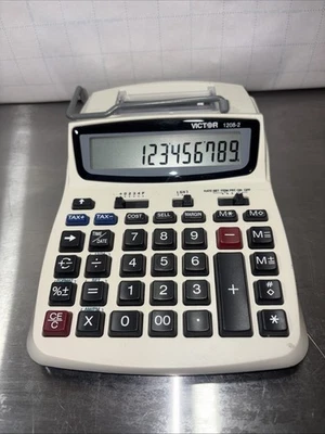 TESTED Victor 1208-2 Printing Calculator Works AA Battery Powered- Fast Ship - Image 1 of 4