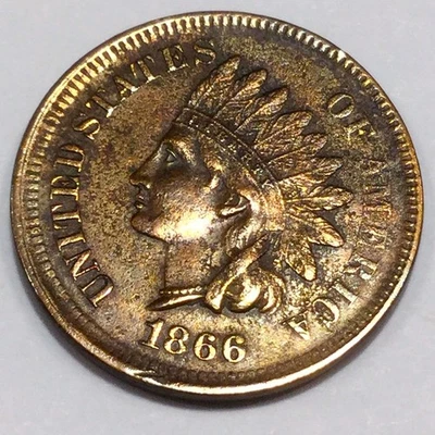 1866 Indian Head Penny Beautiful High Grade Coin Rare Date Full Liberty - Image 1 of 2