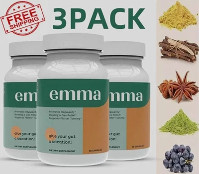 3 件装 Emma Relief Supplement KONSCIENS KETO 肠道腹胀 180 粒胶囊 — 第 1/4 张图片