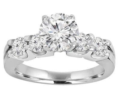 2.32 Ct Round Cut Lab Grown Diamond Solitaire Engagement Ring In 14K White Gold - Image 1 of 4