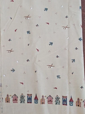 Home Tweet Home Border Print Birds Birdhouse Fabric Daisy Kingdom 3 码 X 44 英寸 — 第 1/4 张图片