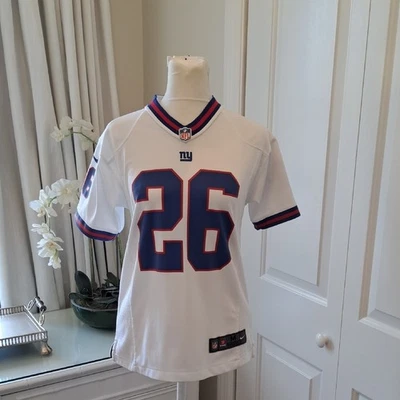 Nike Youth On Field NFL NY Giants Saquon Barkley #26 White Jersey M(10-12) - Image 1 of 4