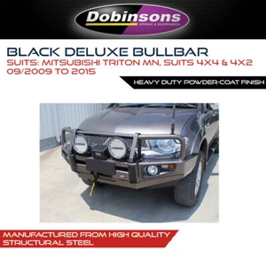 Dobinsons Classic Black Deluxe Bull Bar Fits Triton MN 09/2009 - 2015 4x4 4WD - Picture 1 of 1