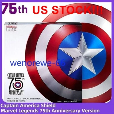 US!!! Escudo Capitán América 75 Aniversario 1:1 Marvel Legends Avengers Metal Foto 1 de 4