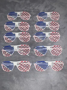 Occhiali da sole USA bandiera americana ombretti divertenti unisex novità festa (confezione da 10) - Foto 1 di 4