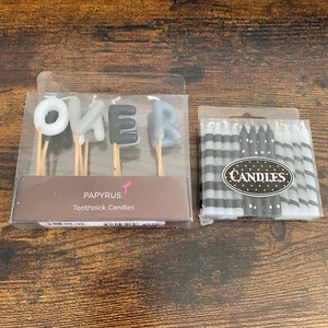 Papyrus 1 Pk Birthday Cake Toothpick Candles Over The Hill +1 Pk M. Schurman B/W - Picture 1 of 10