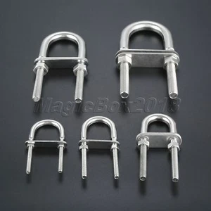 Silver Bow Stern Eye U Bolt 304 Stainless Steel Boat Marine Rigging M5-M12 New - Picture 1 of 11