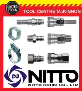 GENUINE NITTO JAPANESE MADE QUICK CUPLA AIR FITTINGS & CLAMPS- 1/4 3/8 & 1/2 BSP - Picture 1 of 30