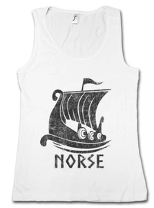 VIKING SHIP VII DAMEN TANK TOP Boat Dragon Vikings Norse Norsemen Odin Thor - Picture 1 of 1
