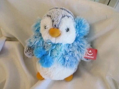 POMPOM PENGUIN pelúcia inverno tEAL BLUE PANACHE BRINQUEDO MACIO 9" aurora 81062 novo com etiquetas - Imagem 1 de 2
