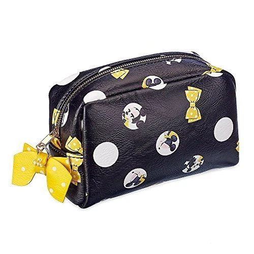 Bolso de Maquillaje Firma Minnie Mouse Oficial Tienda Disney Lunares Lazo Amarillo  Foto 1 de 1