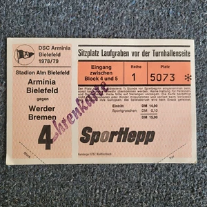 Ticket DSC Arminia Bielefeld - Werder Bremen Bundesliga Saison 1978/79 - Bild 1 von 1