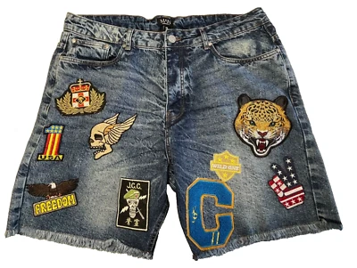 Pantalones Cortos Denim BooHoo Hombre Parche Trabajo Para Hombre Talla 38 Botón Mosca Usados Excelente Foto 1 de 4