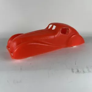 Simple Plastic Toy Car Jaguar Coupe Red With White Wheels 5” - Picture 1 of 9