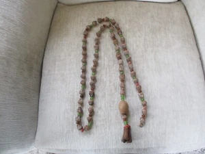 Vintage 5 Ft String of Beads & Eucalyptus Tree Wood c 1920s - Picture 1 of 13