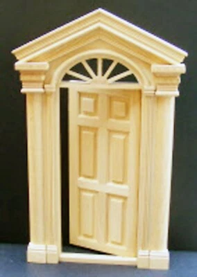 Deluxe Wooden Top Light External Front Door Tumdee 1:12 Scale Dolls House 639 - Image 1 of 2