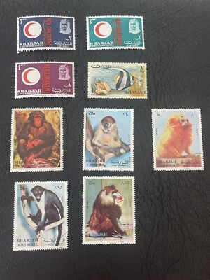 Марки Шарджи 1963/1966/1972 как новые без наклеек и следов - 3 марки + 1 марка MLH + 5 технических директоров - Изображение 1 из 4