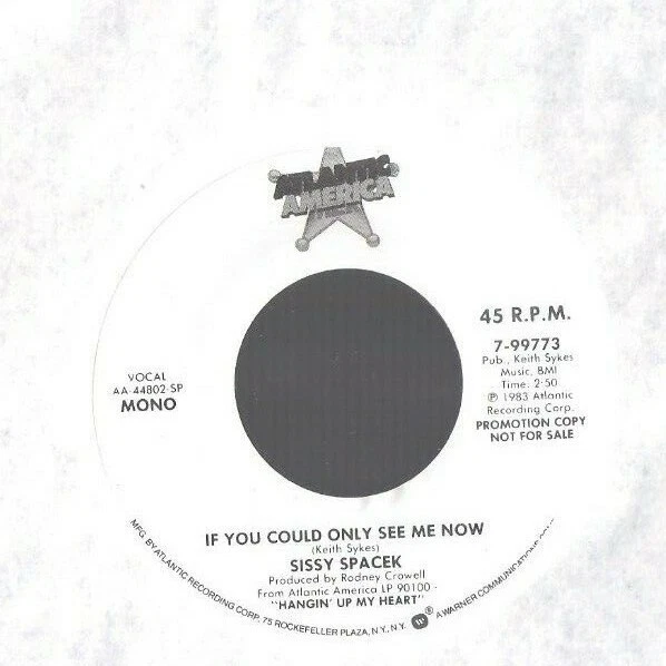 SISSY SPACEK If you Could See Me Now 45 RECORD DJ PROMO MINT STOCK MONO / STEREO - Image 1 of 1
