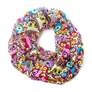 tokidoki Infinity Scarf Neon Star Owls Bright Colors Fancy Owl Allover Print NWT - Picture 1 of 2