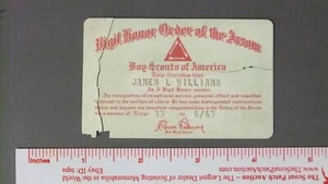 Boy Scout OA Vigil Honor Membership Card 0520II - Picture 1 of 2