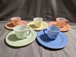 10-teiliges Teeservice Hazel Atlas "Little Hostess", pastellfarben, Vintage gebraucht - Bild 1 von 23