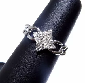 Ladies 18k White Gold Invisible & Prong Setting White Diamond Ring .50ct - Picture 1 of 11