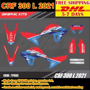 Stickers Kit For Honda CRF 300 L 2021 Motocross Graphics Whole Bike Decals TP005 - Foto 1 di 11