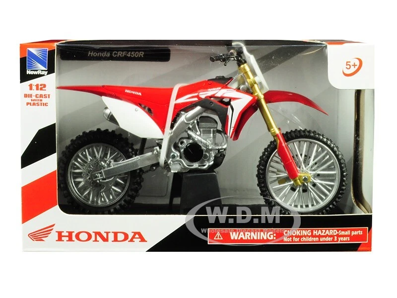HONDA CRF450R RED 1/12 DIECAST MOTORCYCLE MODEL BY NEW RAY 57873 - Image 1 of 1