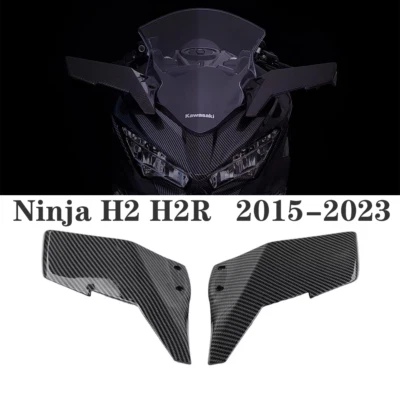 Upper Winglet Fairing Air Deflectors Carbon Fiber For Kawasaki Ninja H2 R 15-23 - Image 1 of 4