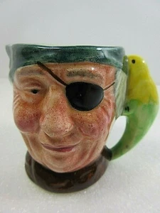 Captain Hook with Eye Patch and Parrot Pitcher Jug Toby Lancasters England 2.5" - Picture 1 of 8