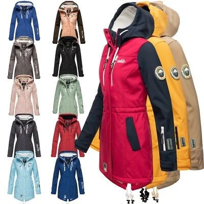 Marikoo Zimtzicke Damen Softshell Outdoor Jacke Übergangs Funktions Regen Mantel - Bild 1 von 4