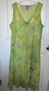 VTG 90s Y2K Slip Dress Sz 18 Floral Fairy Midi California Krush Twist Front D8 - Picture 1 of 7