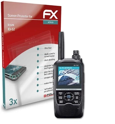 atFoliX 3x Proteggi Schermo per Icom ID-52 chiaro&flessibile