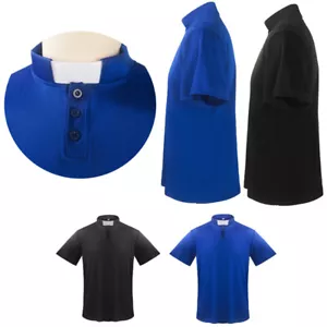 Hombres~Camisa Clero Sacerdote Juegos con disfraces Top Cuello Simulado Manga Corta Camiseta Juego de Rol - Imagen 1 de 39