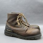 Carhartt Work Boots Mens Size 12 Brown Leather Slip Resistant EH Shoes
