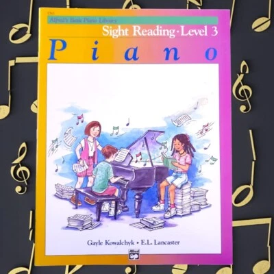 1995 Vintage Level 3 Sight Reading Alfred's Basic Piano Library Gayle Kowalchyk  - Image 1 of 4