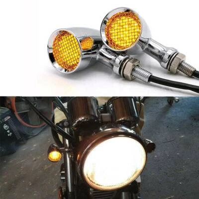Luz de señal de giro LED cromada para motocicleta Harley Davidson Sportster 1200 883 Foto 1 de 4