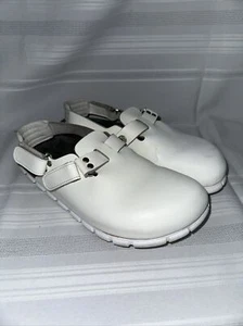 Birkenstock ALPRO Women's White Leather Walking Clogs Shoes, Size 38/7 - Picture 1 of 8