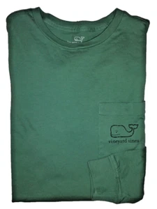 Vineyard Vines Men's Long Sleeve T-Shirt Cotton Green Spellout Size S - Picture 1 of 8