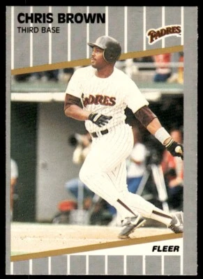 1989 Fleer Baseball Card Chris Brown San Diego Padres #301 - Image 1 of 2