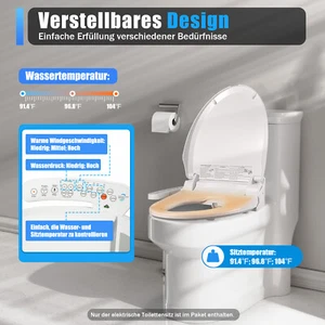Asiento de bidé eléctrico multifuncional Smart ducha asientos de inodoro asiento de inodoro 1300W - Imagen 1 de 24