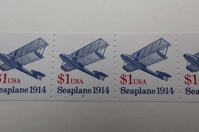 US SC#2468B SEAPLANE PLATE COIL PNC#3 MNH EFO RED INK WING TIP PLANE LIGHT - Image 1 of 2