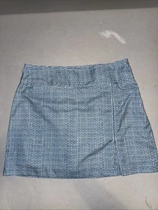 Izod XFG Womens Golf Tennis Skirt Skorts Green & White Pockets Stretch Size 14 - Picture 1 of 9