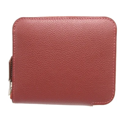 AUTÉNTICO HERMES Azap Compacto Seda Monedero Rouge Ash Evercolor/seda 1588 Foto 1 de 4