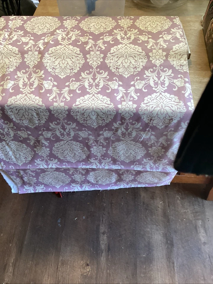 8 yardas de Waverly Inspirations tela 100 % algodón lila blanco diseño damasco Foto 1 de 1