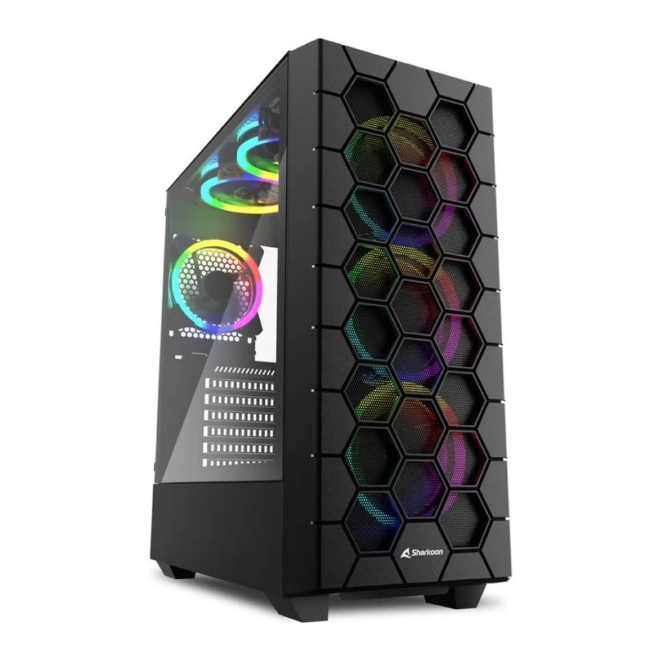 Sharkoon RGB Hex Cristal Templado USB 3.0 Negra - Image 1 of 4