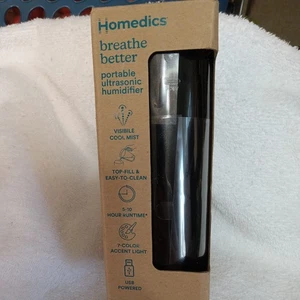 Homedics Breathe Better Portable Ultrasonic Humidifier air Navy USB charge mist - Picture 1 of 2