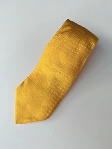 HERMES Vintage Initial H Pattern Yellow Tie Jacquard High End FRANCE - Picture 1 of 5