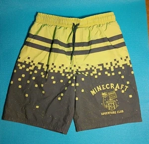 Minecraft Creeper Graphic Boys Swim Shorts / Trunks Sz 10/12 - Picture 1 of 5